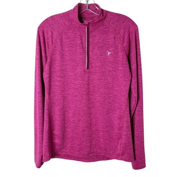 Old Navy Active Women's Go Dry 1/4 Zip Top S Space Dye Pink Long Sleeve Athletic - Picture 1 of 5